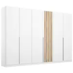 Möbelix Drehtürenschrank 271 Cm Lamella Weiß/eiche Dekor