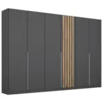 Möbelix Drehtürenschrank B: 271 Cm Lamella Grau/eiche Dekor