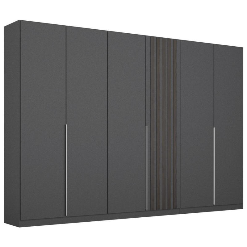 Drehtürenschrank 271 cm Lamella Grau