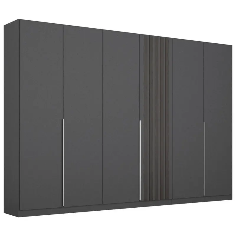 Drehtürenschrank 271 Cm Lamella Grau
