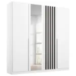 Möbelix Drehtürenschrank 181 cm Lamella Weiß