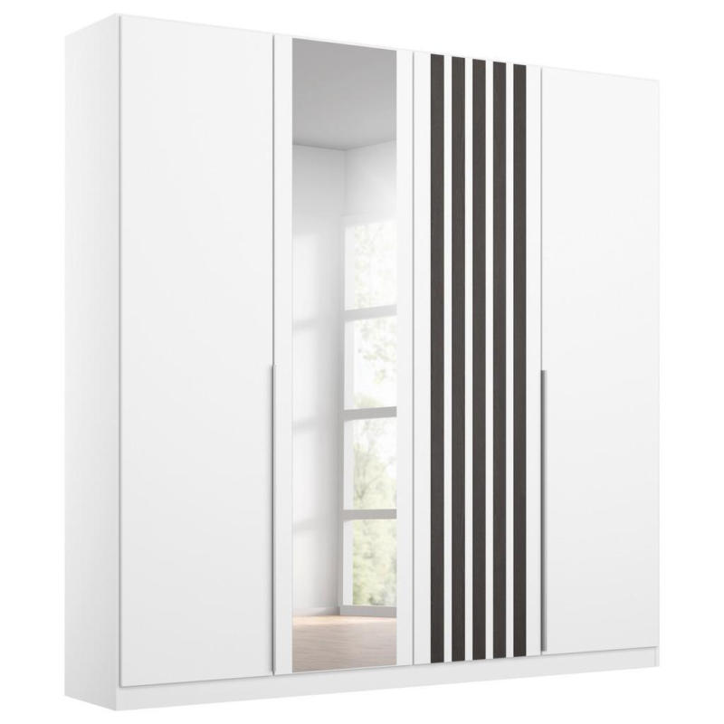 Drehtürenschrank 181 cm Lamella Weiß