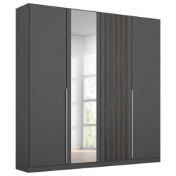 Drehtürenschrank 181 Cm Lamella Grau