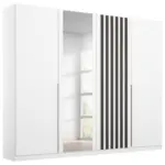 Möbelix Drehtürenschrank 225 cm Lamella Weiß