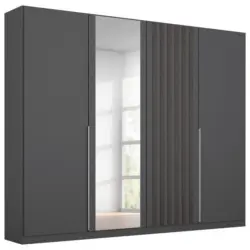 Drehtürenschrank 226 Cm Lamella Grau