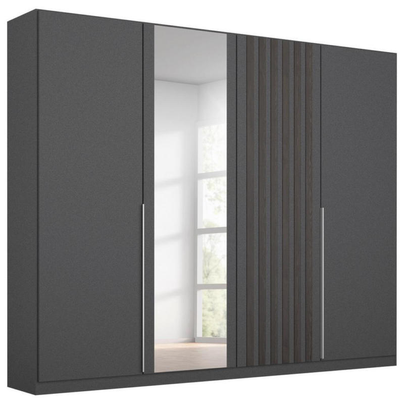 Drehtürenschrank 226 cm Lamella Grau