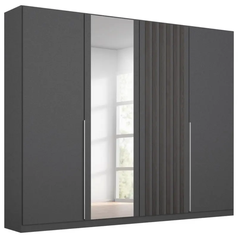 Drehtürenschrank 226 Cm Lamella Grau