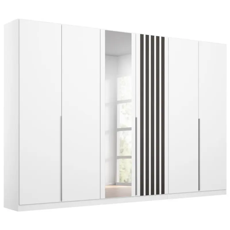 Drehtürenschrank 271 cm Lamella Weiß