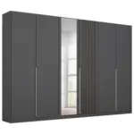 Möbelix Drehtürenschrank B: 271 Cm Lamella Grau/schwarz Eiche