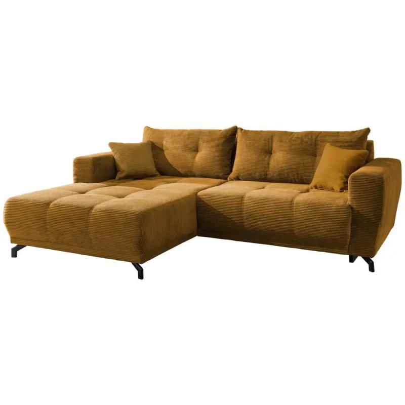 Ecksofa mit Schlaffunktion Restato Goldfarben