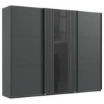 Möbelix Schwebetürenschrank B: 250 cm Atlanta Graphit/Schwarz