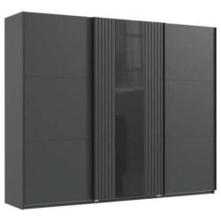 Schwebetürenschrank B: 250 cm Atlanta Graphit/Schwarz