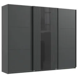 Schwebetürenschrank B: 250 Cm Atlanta Graphit/schwarz