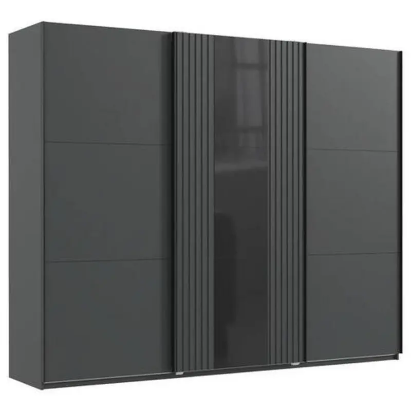 Schwebetürenschrank B: 250 Cm Atlanta Graphit/schwarz