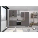 M&ouml;belix K&uuml;chenzeile Grau Mit Ger&auml;ten B: 280 Cm