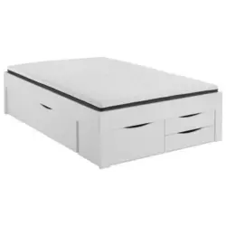 Stauraumbett 140x200 Cm Noah Weiß Dekor