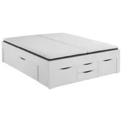 Stauraumbett 140/200 Cm Noah Weiß Dekor