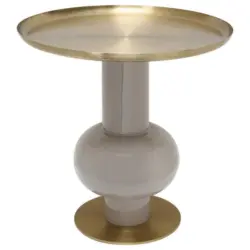 Beistelltisch Art Deco 2225 Goldfarben/Taupe B: 50 cm