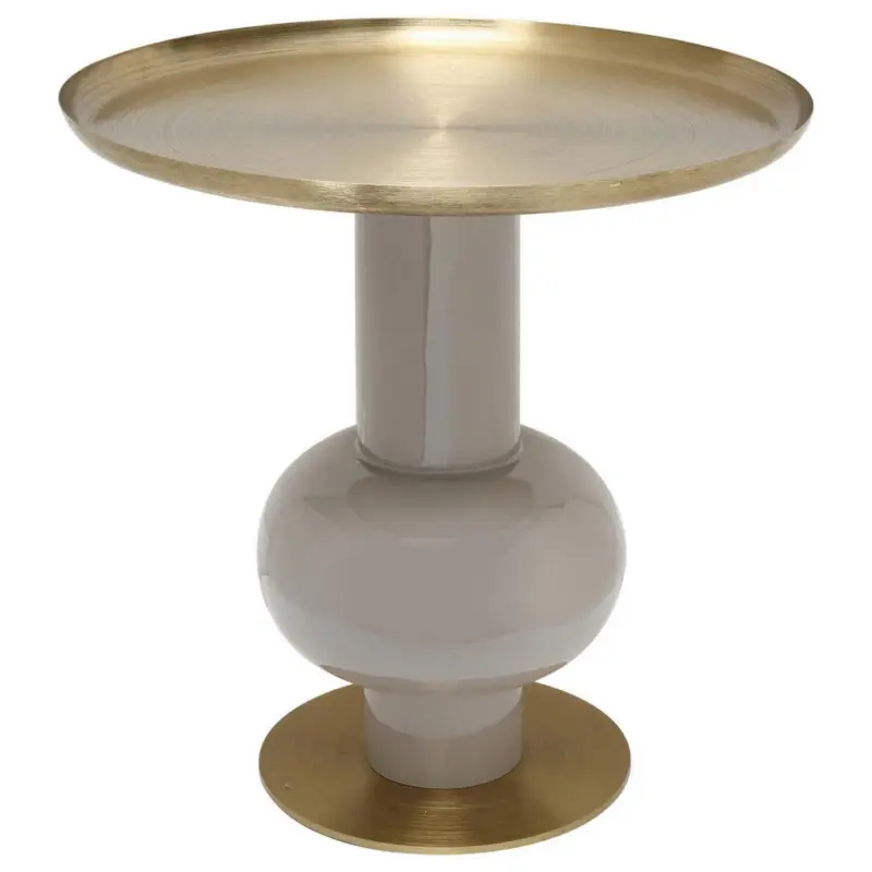 Beistelltisch Art Deco 2225 Goldfarben/Taupe B: 50 cm