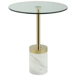 Beistelltisch Lana 125 Goldfarben/Weiß B: 53 cm