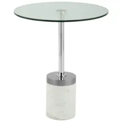 Beistelltisch Lana 125 Silberfarben/Weiß B: 53 cm