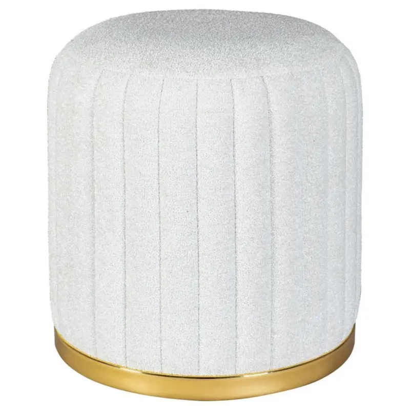 Hocker Doric 135 Weiß/Goldfarben D: 43 cm