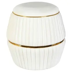 Hocker Doric 225 Beige/Goldfarben D: 51,5 cm