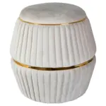 Möbelix Hocker Doric 225 Goldfarben/Taupe D: 51,5 cm