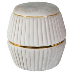 Hocker Doric 225 Goldfarben/Taupe D: 51,5 cm