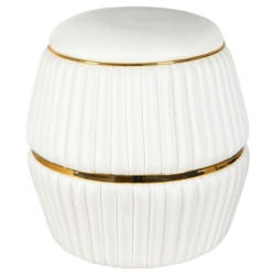 Hocker Doric 245 Beige/goldfarben D: 51,5 Cm