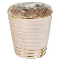 Hocker Doric 325 Goldfarben/Taupe D: 42 cm