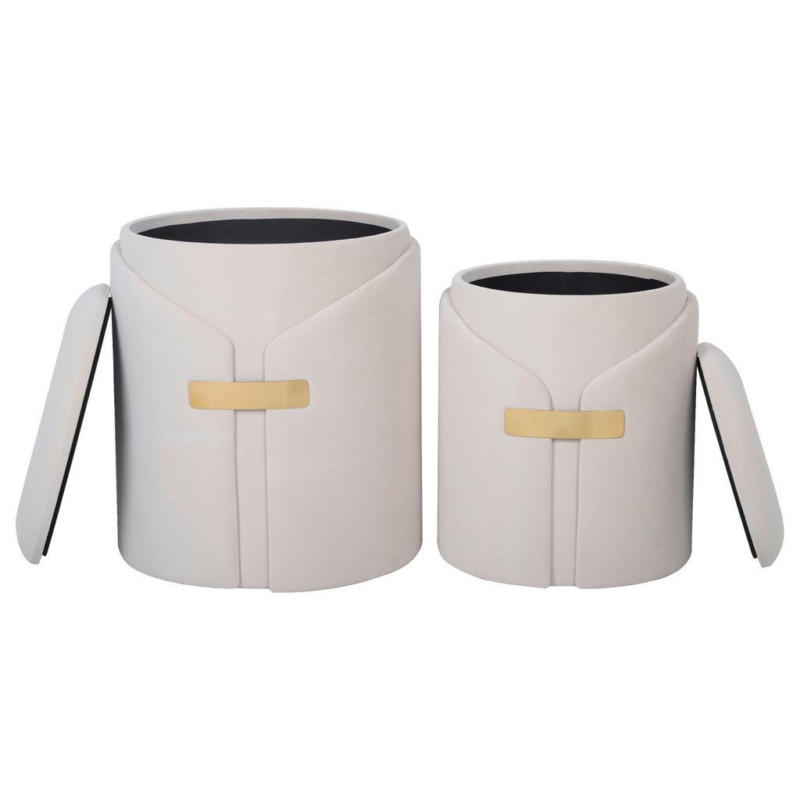 Hocker Forcet 125 2-Teilig Beige D: 37/30,5 cm