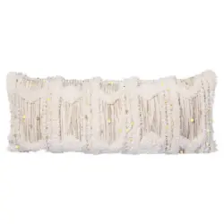 Zierkissen Bohist 425 Creme/Dunkelgrün B: 35 cm