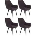 Möbelix Armlehnstuhl-set 4er Parker Dunkelgrau Gepolstert