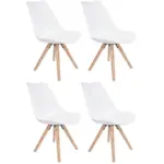 Möbelix Schalenstuhl Levi Weiß 4er-set Lederlook Echtholz Beine