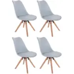 Möbelix Schalenstuhl Levi Hellgrau Echtholz Beine 4er-Set