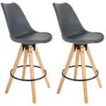 Möbelix Barhocker-set 2er Levi Mit Lehne - Grau/kautschukholz