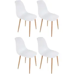 Esszimmerstuhl Rivan Weiß Dekor 4er-Set