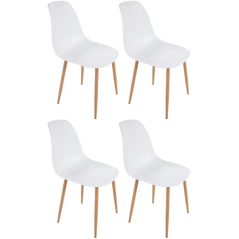Esszimmerstuhl Rivan Weiß Dekor 4er-Set