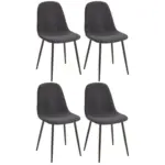 Möbelix 4er Stuhl-set Lola Bezug: Mikrofaser Schwarz 4er-Set