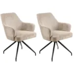 Möbelix Armlehnstuhl-set 2er Jeanette Kord Beige-Beine: Holz Schwarz