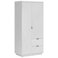 Drehtürenschrank B: 94 cm Forn Weiß