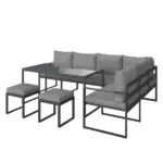 Möbelix Loungegarnitur 5-tlg. Leon Metall/glas Mit Kissen
