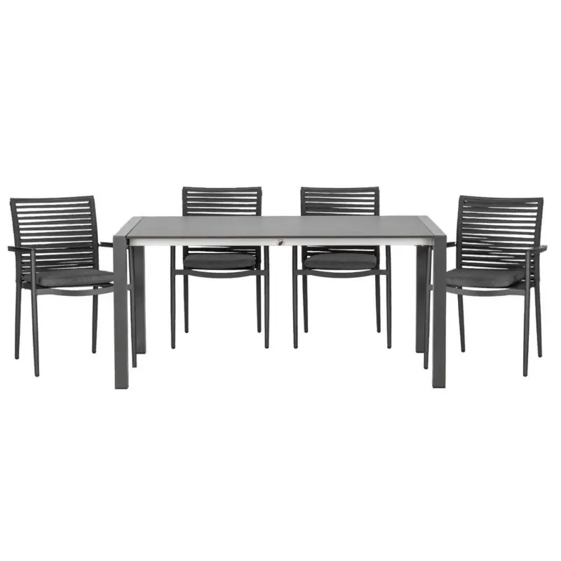 Gartenset 5-Tlg. Metall/Textil /Kunststoff/Holzwerkstoff