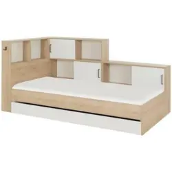Stauraumbett Mit Bettkasten 90 X 200cm Erwan Naturfarben/weiß