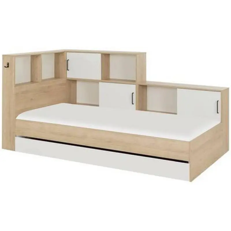 Stauraumbett Mit Bettkasten 90 X 200cm Erwan Naturfarben/weiß