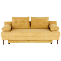 2-Sitzer-Sofa Milano Mit Bettfunktion Cordstoff Gelb