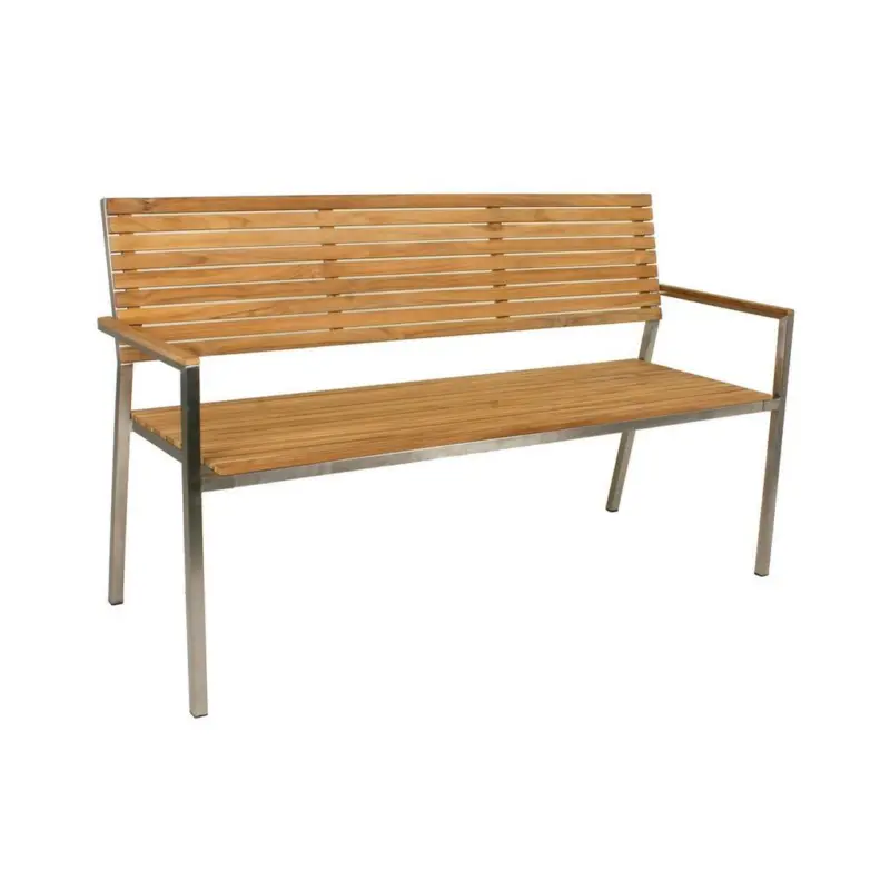 Gartenbank Teakholz Denver 2-Sitzer Mit R&uuml;ckenlehne