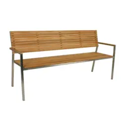 Gartenbank Teakholz 3-sitzer Denver Mit Rückenlehne