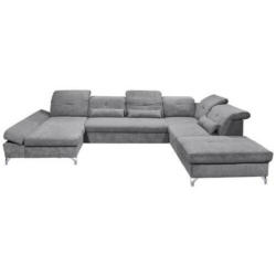 Ecksofa Melfi Dunkelgrau U: 168 cm